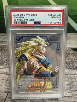 2025 DRAGON BALL SUPER CARD GAME FUSION WORLD MANGA BOOSTER 02 SON GOKU PSA 10 - Image 1