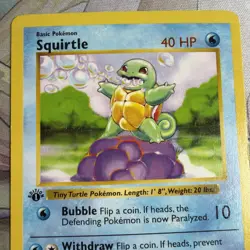 Pokemon Card - Squirtle Base Set (Shadowless) 63/102 Common 1st Edition - Image 3