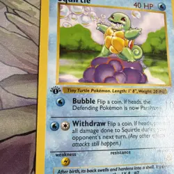 Pokemon Card - Squirtle Base Set (Shadowless) 63/102 Common 1st Edition - Image 4
