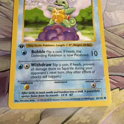 Pokemon Card - Squirtle Base Set (Shadowless) 63/102 Common 1st Edition - Image 5