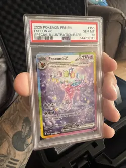 2025 Pokemon TCG Card Prismatic Evolutions #155/131 ESPEON EX PSA 10 GEM MINT - Image 1