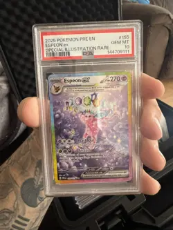 2025 Pokemon TCG Card Prismatic Evolutions #155/131 ESPEON EX PSA 10 GEM MINT - Image 3
