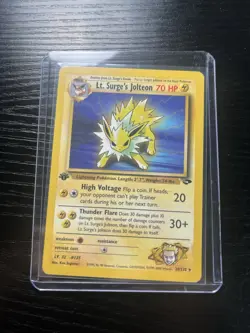 Pokemon TCG Lt. Surge's Jolteon Gym Challenge 28 1st Edition Rare Card - Image 1