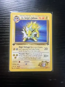 Pokemon TCG Lt. Surge's Jolteon Gym Challenge 28 1st Edition Rare Card - Image 3