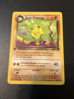 Dark Primeape 43/82 Team Rocket 1st First Edition Pokemon Card In NM Condition - Image 1