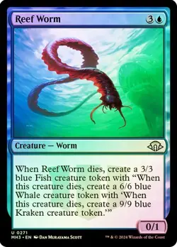 NM Foil Reef Worm, MTG, Modern Horizons 3, Magic the Gathering, 271 - Image 1