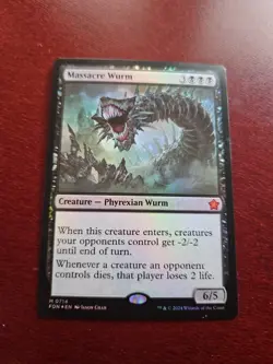 Massacre Wurm Foil MTG Foundations 714 NM - Image 1