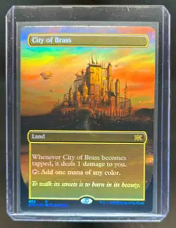 2022 Magic The Gathering Double Masters 2X2 City of Brass Borderless Foil #403 - Image 1