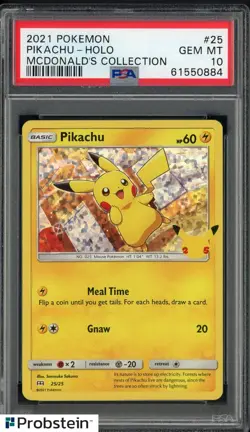 PIKACHU HOLO 2021 POKEMON MCDONALD'S COLLECTION 25th #25/25 PSA 10 - Image 1