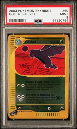 2003 POKEMON SKYRIDGE #60 GOLBAT REVERSE FOIL HO-OH IN THE BACKGROUND PSA 9 - Image 1