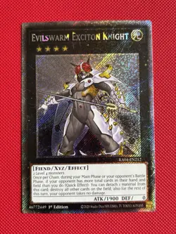 Yugioh! Evilswarm Exciton Knight 1st Edition Platinum Secret Rare RA04-EN212 NM - Image 1