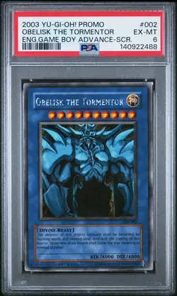 2003 YU-GI-OH! GAME BOY ADVANCE-SECRET RARE OBELISK THE TORMENTOR PSA 6 - Image 1