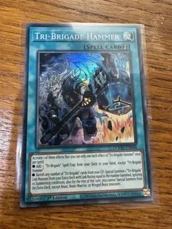 Yugioh! Tri-Brigade Hammer Dood-En068 Super Rare 1st Ed Near Mint! - Image 1