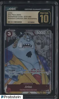 2022 One Piece Promo Premium Collection 25th Anniversary Jinbe CGC 10 PRISTINE - Image 1
