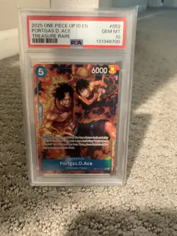 One Piece CCG Portgas.D.Ace Treasure Rare OP08-052 PSA 10 Gem Mint - Image 1