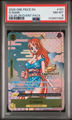 2025 ONE PIECE CHAMP 2025-26 EVENT PACK #101 O-NAMI PSA 8 - Image 1