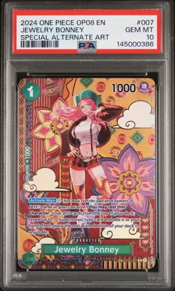 2024 ONE PIECE OP08-TWO LEGENDS SPECIAL ALTERNATE ART #007 JEWELRY BONNEY PSA 10 - Image 1
