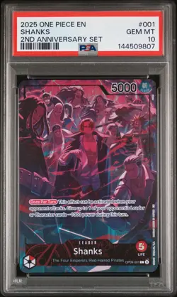 2025 ONE PIECE ENGLISH VERSION 2ND ANV SET #001 SHANKS PSA 10 - Image 1