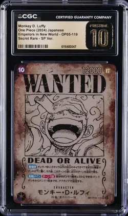 2024 ONE PIECE JPN EMPERORS ON NEW WORLD MONKEY D. LUFFY CGC 10 PRISTINE - Image 1