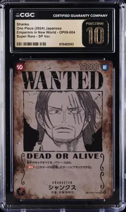 2024 ONE PIECE JPN EMPERORS IN NEW WORLD SUPER RARE SP SHANKS CGC 10 PRISTINE - Image 1