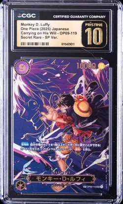2025 ONE PIECE JPN #OP09-119 SECRET RARE MONKEY D. LUFFY CGC 10 PRISTINE - Image 1