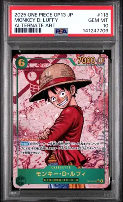 2025 ONE PIECE JPN OP13-CARRYING ON HIS WILL #118 MONKEY D. LUFFY PSA 10 - Image 1