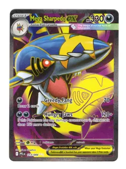 #113/094 Mega Sharpedo ex Phantasmal Flames Full Art Ultra Rare Pokemon TCG Card - Image 1