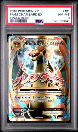 2016 Pokemon XY Evolutions FA/M Charizard Ex PSA 8 NM-MT #101 - Image 1