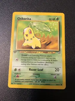 Chikorita 54/111 Neo Genesis 1st First Edition Pokemon Card In Mint Condition - Image 1