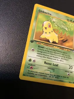 Chikorita 54/111 Neo Genesis 1st First Edition Pokemon Card In Mint Condition - Image 2