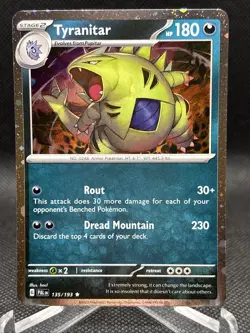 135/193 TYRANITAR HOLO PALDEA EVOLVED POKEMON CARD - Image 1