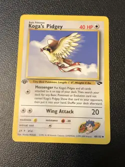 Koga's Pidgey 49/132 Gym Challenge 1st First Edition Pokemon Card Mint - Image 1
