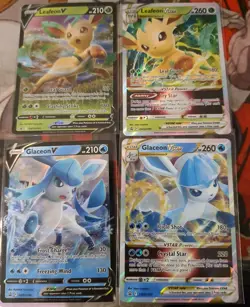 Leafeon V & VSTAR Glaceon V & VSTAR SWSH195 196 197 198 Promo Cards Pokemon TCG - Image 1