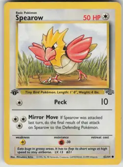 Spearow 1st edition Common Jungle 62/64 Pokemon Card MP - Image 1