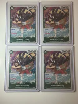 Monkey.D.Luffy OP14-034 Azure Sea’s Seven 4 Foil Card Play Set Lot One Piece - Image 1