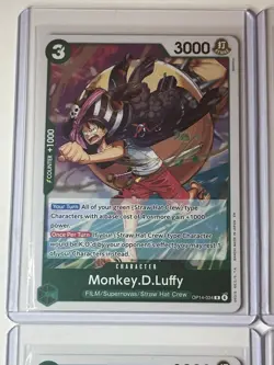 Monkey.D.Luffy OP14-034 Azure Sea’s Seven 4 Foil Card Play Set Lot One Piece - Image 2