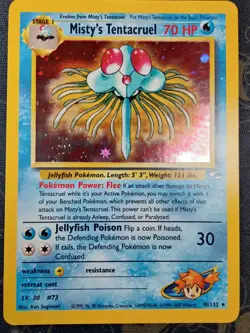Misty’s Tentacruel 10/132 Gym Heroes Holo Rare Vintage Pokemon Card LP - Image 3