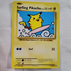 Surfing Pikachu 111/108 Xy Evolutions Pokemon Cards TCG Secret Rare Pikachu Card - Image 1