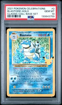 Blastoise 2/102 - SWSH Celebrations 25th - Pokemon Card - PSA 10 - Image 1