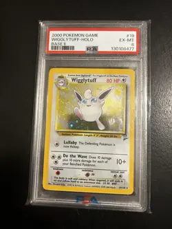 Pokemon TCG Wigglytuff Base Set 2 Holo Rare 19/130 PSA 6 Card Stock Wizards - Image 1