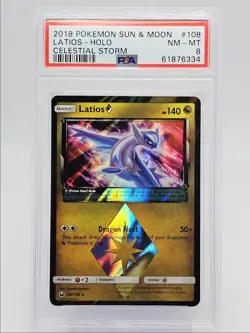 LATIOS-HOLO 2018 POKEMON S&M CELESTIAL STORM RARE 108/168 PSA 8 Q0004 - Image 1
