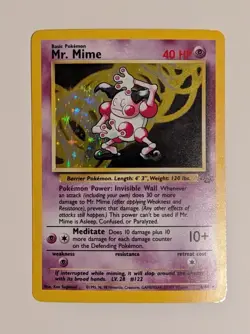 Pokemon TCG Mr Mime 6/64 Jungle Holo Rare Card - Image 1