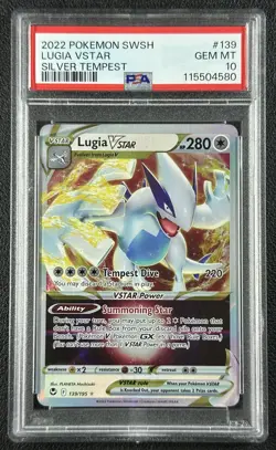 LUGIA VSTAR PSA 10 2022 POKEMON SWORD & SHIELD SILVER TEMPEST #139/195 HOLO 4580 - Image 1