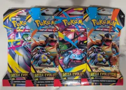 Pokemon Mega Evolution Sleeved Booster Packs Factory Sealed 4 Packs - Image 1