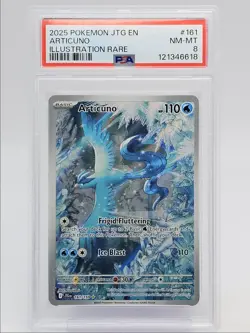 ARTICUNO 2025 POKEMON JOURNEY TOGETHER ILLUSTRATION RARE A 161/159 PSA 8 Q0004 - Image 1