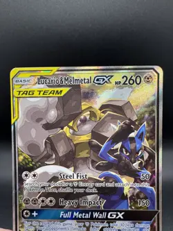 Pokemon TCG Lucario & Melmetal Tag Team GX SM192 Holo Promo Sun & Moon - Damaged - Image 3