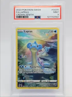 LAPRAS 2023 POKEMON CROWN ZENITH GALARIAN GALLERY GG05/GG70 PSA 9 Q0004 - Image 1