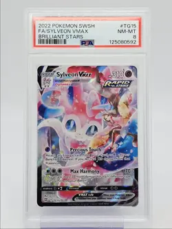 SYLVEON VMAX 2022 POKEMON BRILLIANT STARS RARE TG15/TG30 PSA 8 Q0004 - Image 1