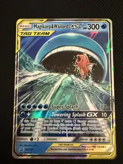 Magikarp & Wailord GX SM166 Sm Black Star Promo Holo English HD - Pokemon - Image 1