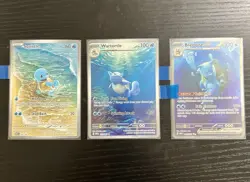 Pokemon TCG Blastoise EX/Squirtle/Wartortle set Scarlet & Violet 151 - Image 1